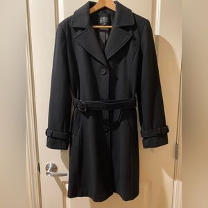 Long black wool coat
